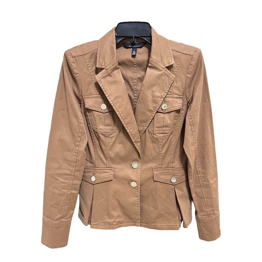 White House Black Market Casual  Blazarette Jacket Size Small Glazed Praline‎